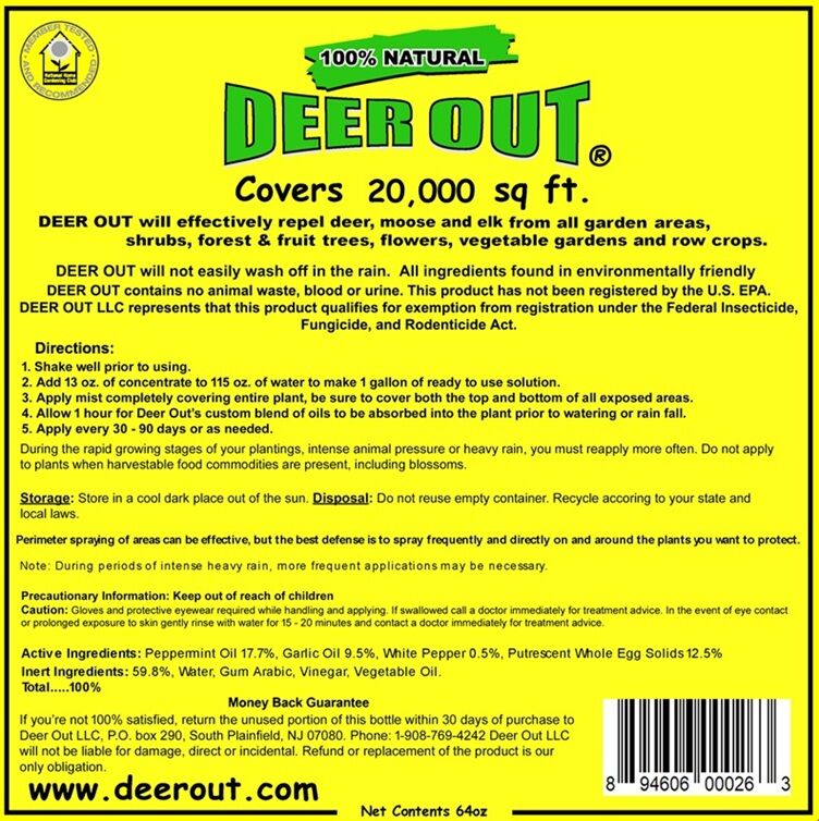 Deer Out Half-Gallon Concentrate (64oz) - Deer Repellent - Image 2